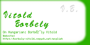 vitold borbely business card